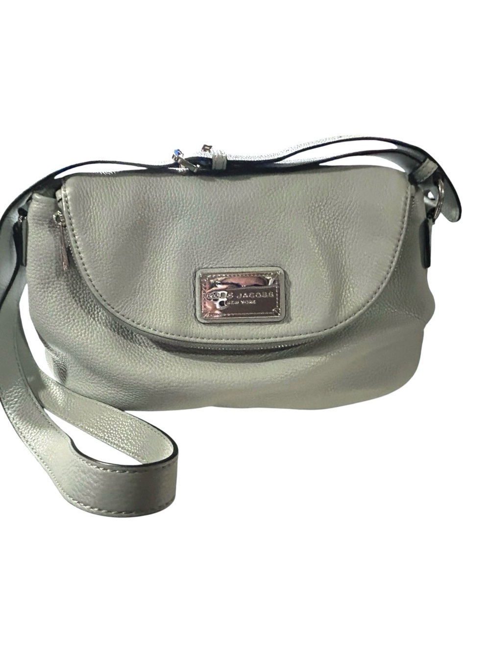 Marc Jacobs Maverick Pebbled Leather Slouch Bag Light Slate Gray
